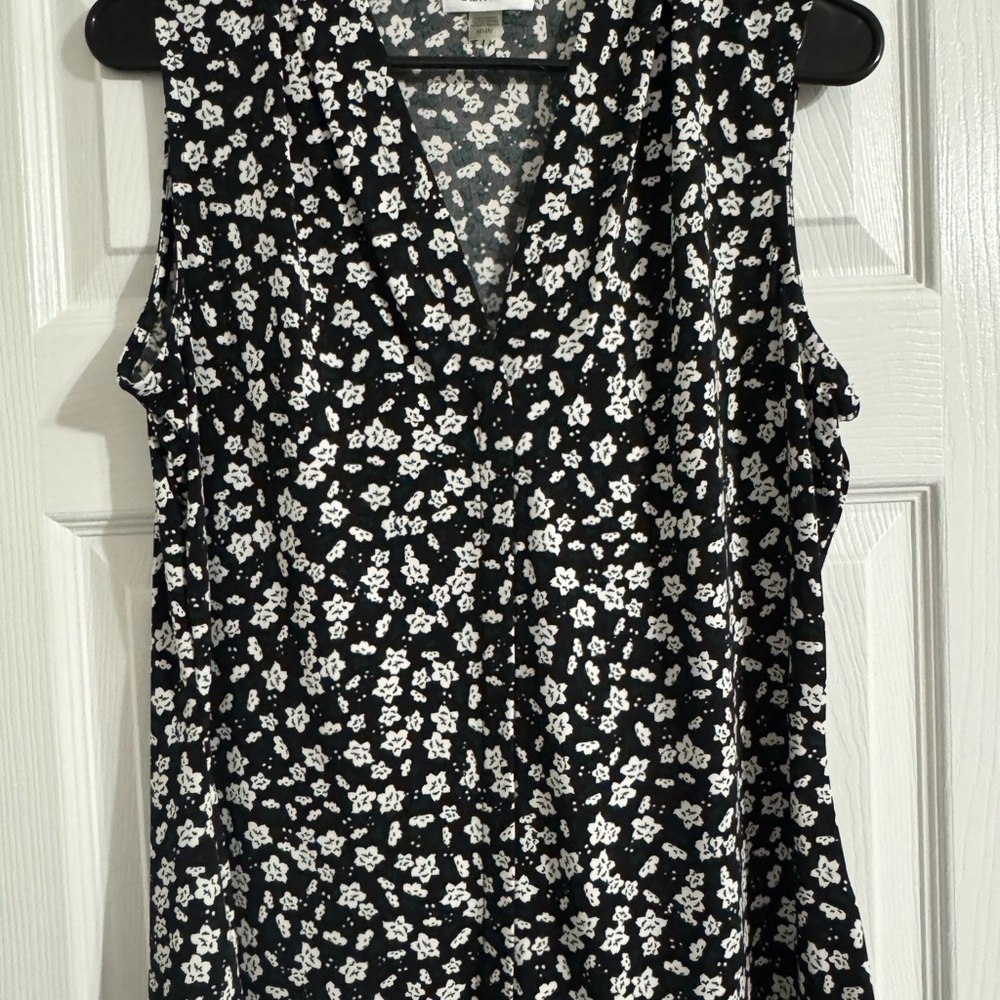 Calvin Klein Monochrome Floral Sleeveless Top